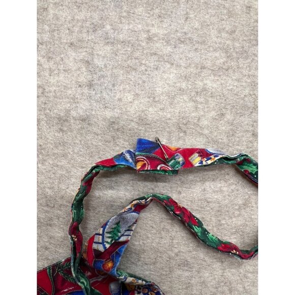 Handmade Reversible Holiday Christmas Themed Apron Floral Ornaments - Picture 4 of 8